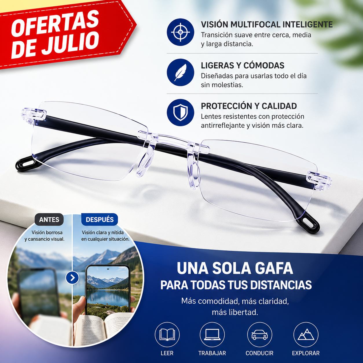 Gafas Multifocales Inteligentes de Visión HD | PharmaView™